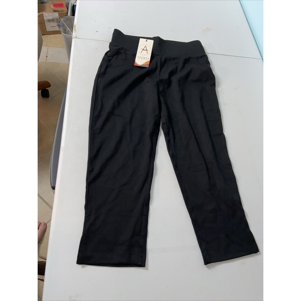 Tapata Capri Pants Small Inseam 20.5 Black Womens Pull On